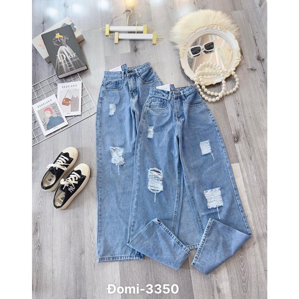 Quần jean nữ - Quần baggy nữ cao cấp dáng suông phong cách Ulzzang chất liệu bò dày dặn
