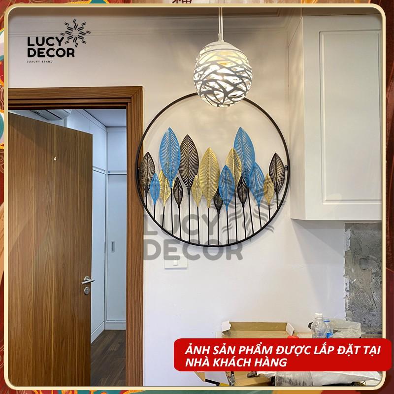 Tranh sắt treo tường lá cây decor cỡ lớn trang trí phòng sang trọng phong cách Châu Âu mã A1033