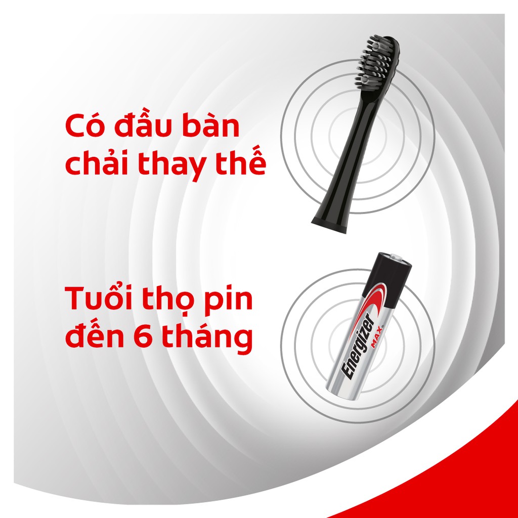 Combo Bàn chải điện Colgate Sonic 360 Charcoal với lông chải phủ than kháng khuẩn và 2 Đầu thay màu trắng lông chải xoắn kép