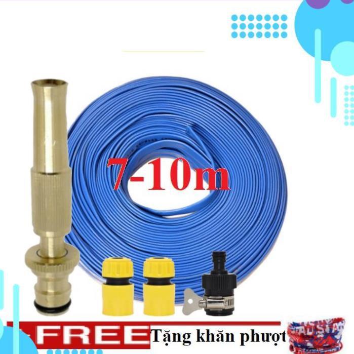 Bộ dây vòi xịt nước rửa xe, tưới cây . tăng áp 3 lần, loại 7m, 10m 206587 cút sập+ tặng khăn phượt