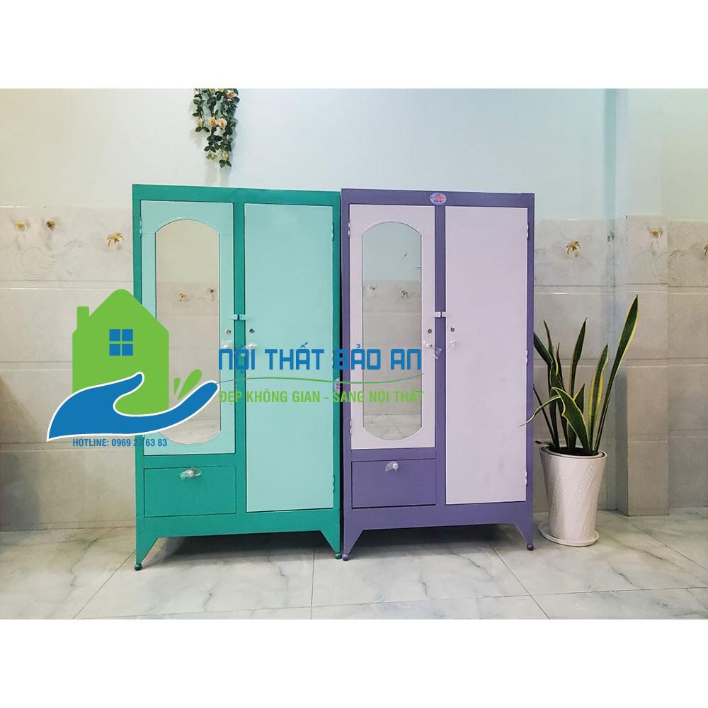 Tủ sắt quần áo cao 1m6 ngang 90cm tím- TSDT13