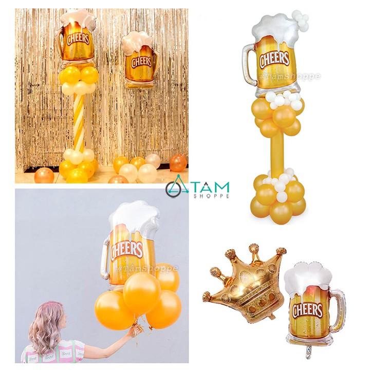 SET 2 Bong bóng trang trí hình ly bi.a CHEERS