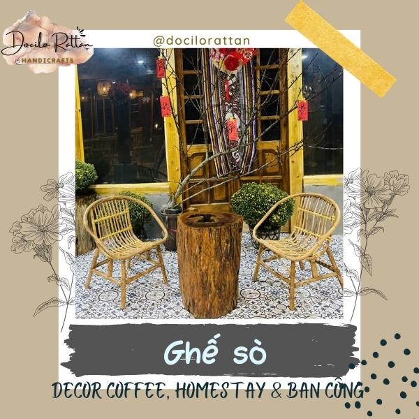 Bàn Ghế Mây Sò Docilo Rattan Giá Tốt Dùng Cho Quán Cafe Quán Cóc Ban Công, Decor Homestay