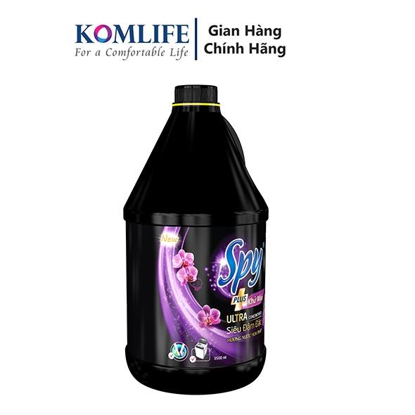 Nước giặt xả SPY ULTRA CLEAN PLUS can 4,6L màu TÍM 2 trong 1 Sạch sâu Thơm lâu Diệt khuẩn