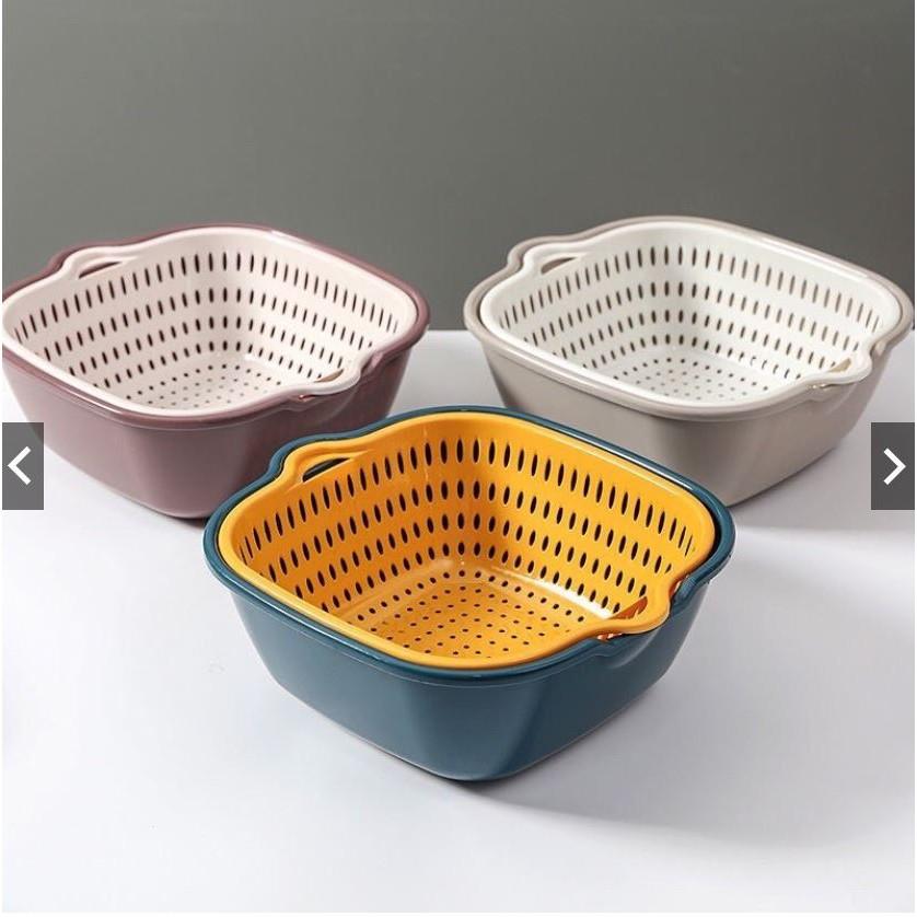 Bộ rổ nhựa đựng thực phẩm kèm chậu 6 Món cao cấp