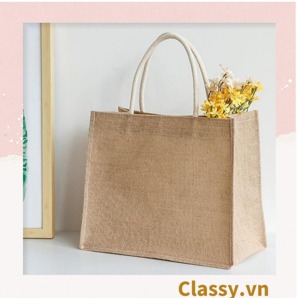 Túi Đay Trơn Retro Quai Đay, Kiểu dáng Vintage, Kích thước 36 * 15 * 28 CM - Sản phẩm thân thiện với Môi trường T310