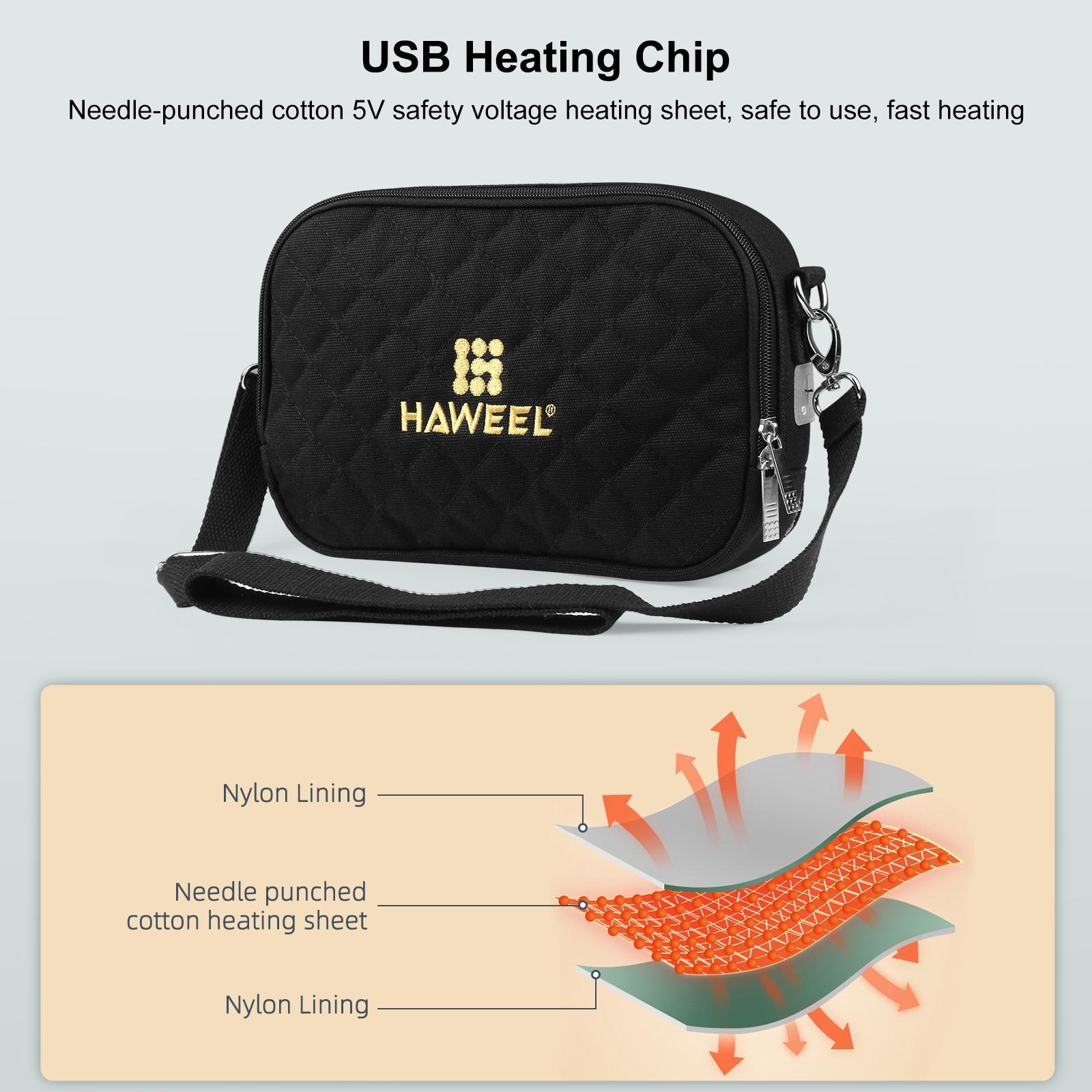 Hand Warmer Storage Bag USB with Detachable Heating Plate for Mountaineering