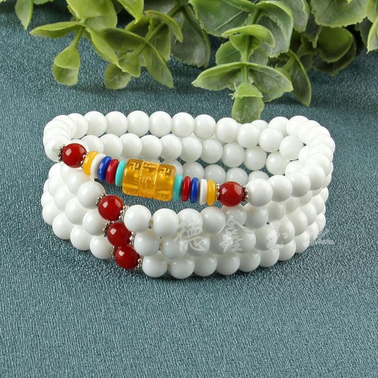 VÒNG TAY ĐÁ TRẦM SAN HÔ TÂY TẠNG CHUỖI 108 HẠT NGŨ SẮC ĐÃ KHAI QUANG MAY MẮN TẶNG KÈM HỘP GẤM CAO CẤP