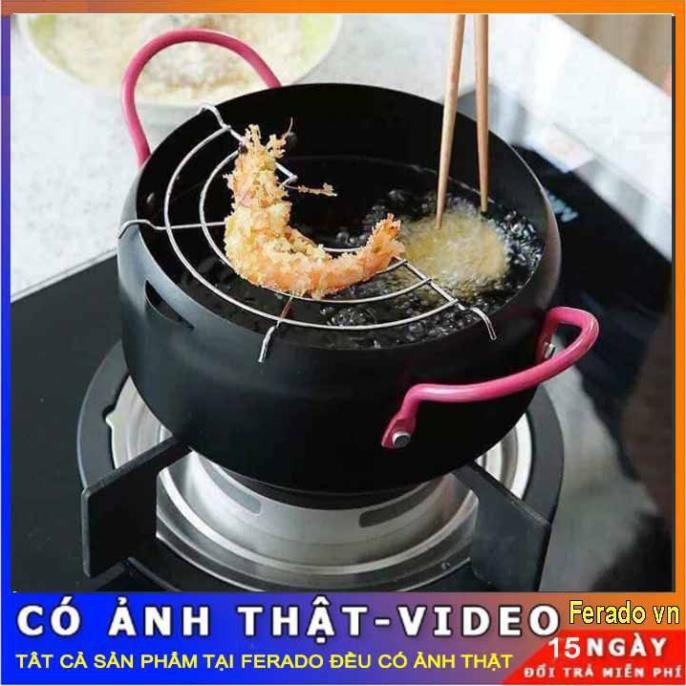 Nồi chiên có khay hứng dầu tiện dụng đa năng - phong cách Nhật