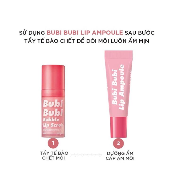 Combo 2 Sản Phẩm Giúp Dưỡng Môi Luôn Mềm Mại Unpa Bubi Bubi Lip (TTBC 10ml - Dưỡng Môi 10ml )