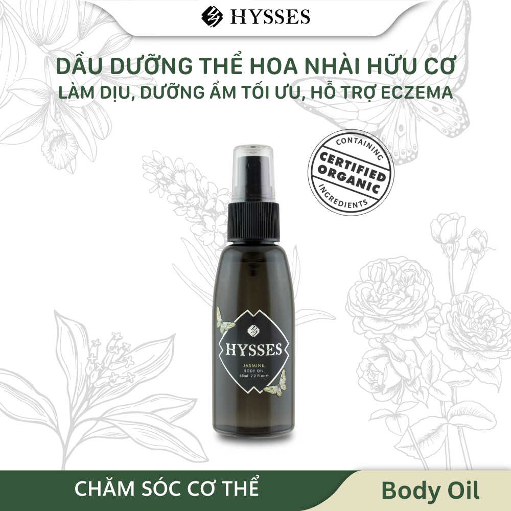 Dầu dưỡng thể Cao Cấp Hysses Body Oil Giúp Làm Dịu Da Nhạy Cảm, Dưỡng Ẩm Da Khô, Da Bị Chàm, Da Bị Mụn, Khóa Ẩm và Bảo Vệ Da Với Tinh Dầu Hoa Nhài Hữu Cơ Tự Nhiên