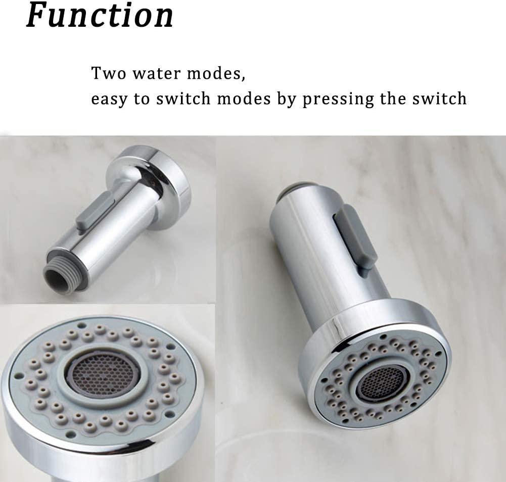 Vòi hoa sen vòi hoa sen 2 chế độ đầu vòi hoa sen nhà bếp thay thế có thể thu vào nhà bếp trộn vòi hoa sen với chrome mạ, G1/2 "