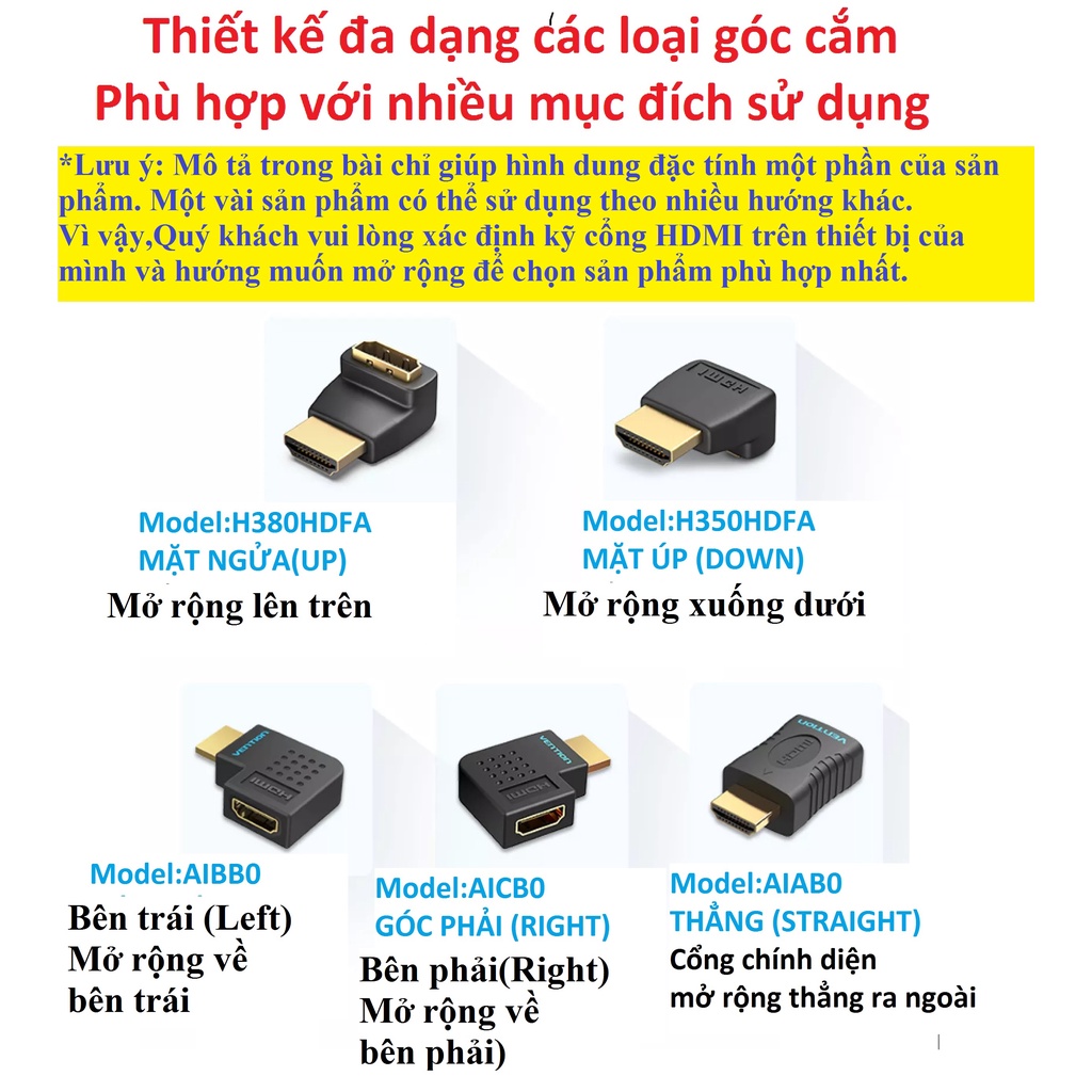 Đầu mở rộng / nối dài cổng HDMI 2.0 Vention AIAB0 / AIBB0 / AICB0 / AIOB0 / AINB0 _ Hàng chính hãng