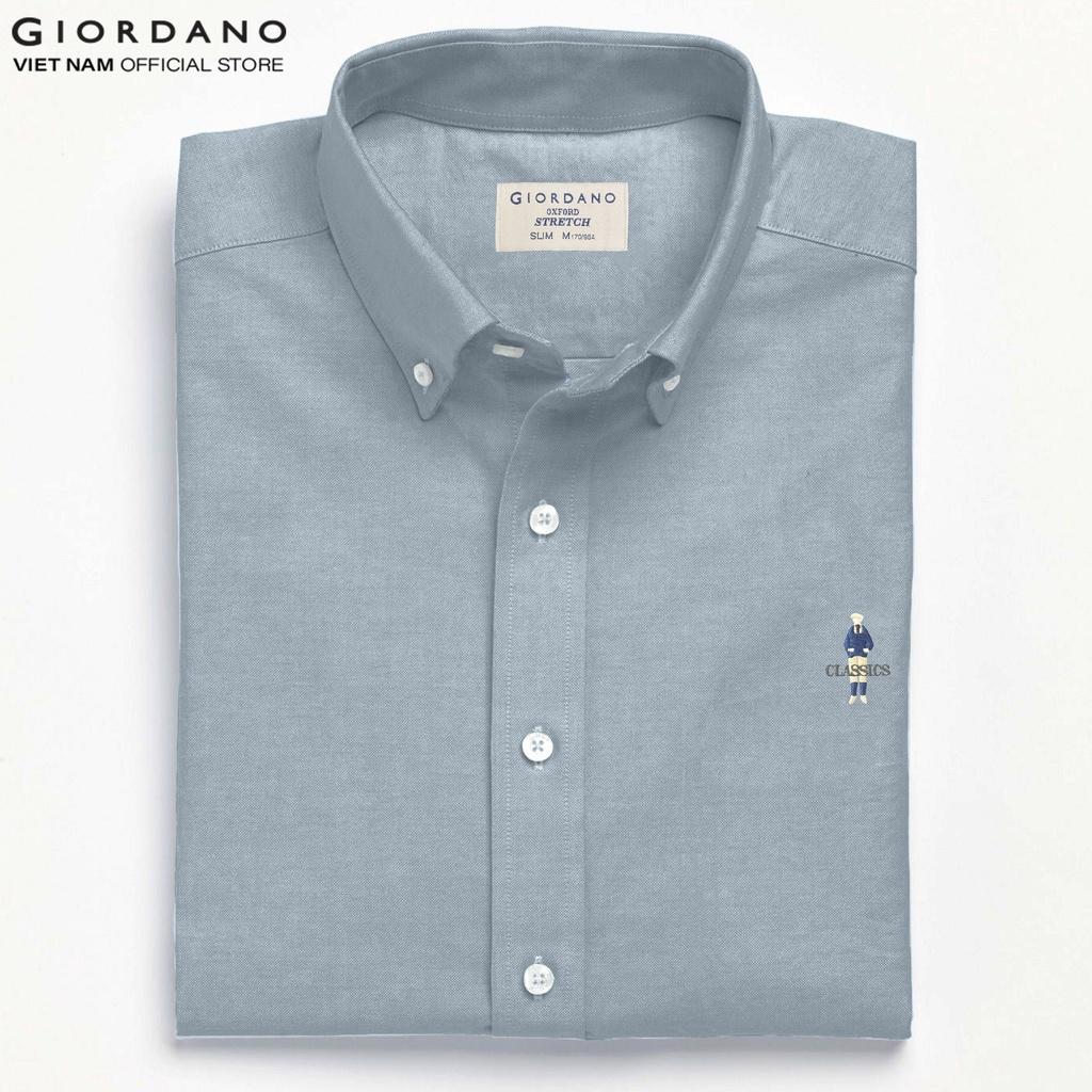 Áo Sơ Mi Oxford Nam Dài Tay Logo Classics Giordano 01042043