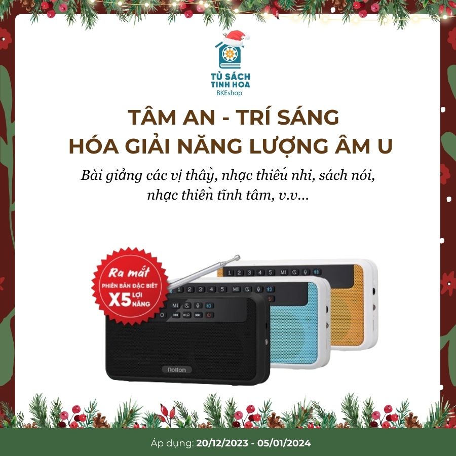 Combo Giáng Sinh An Lành 2 - Trọn Bộ Sách Trí Tuệ Cảm Xúc Và Loa Hàm Dưỡng Tâm Hồn 1688 Bài X5 Lợi Năng