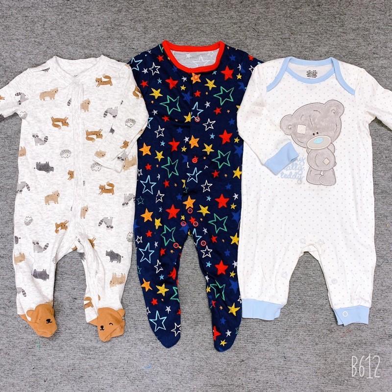 Body Sleepsuit cotton xuất dư liền tất dành cho bé trai bé gái 0-24m