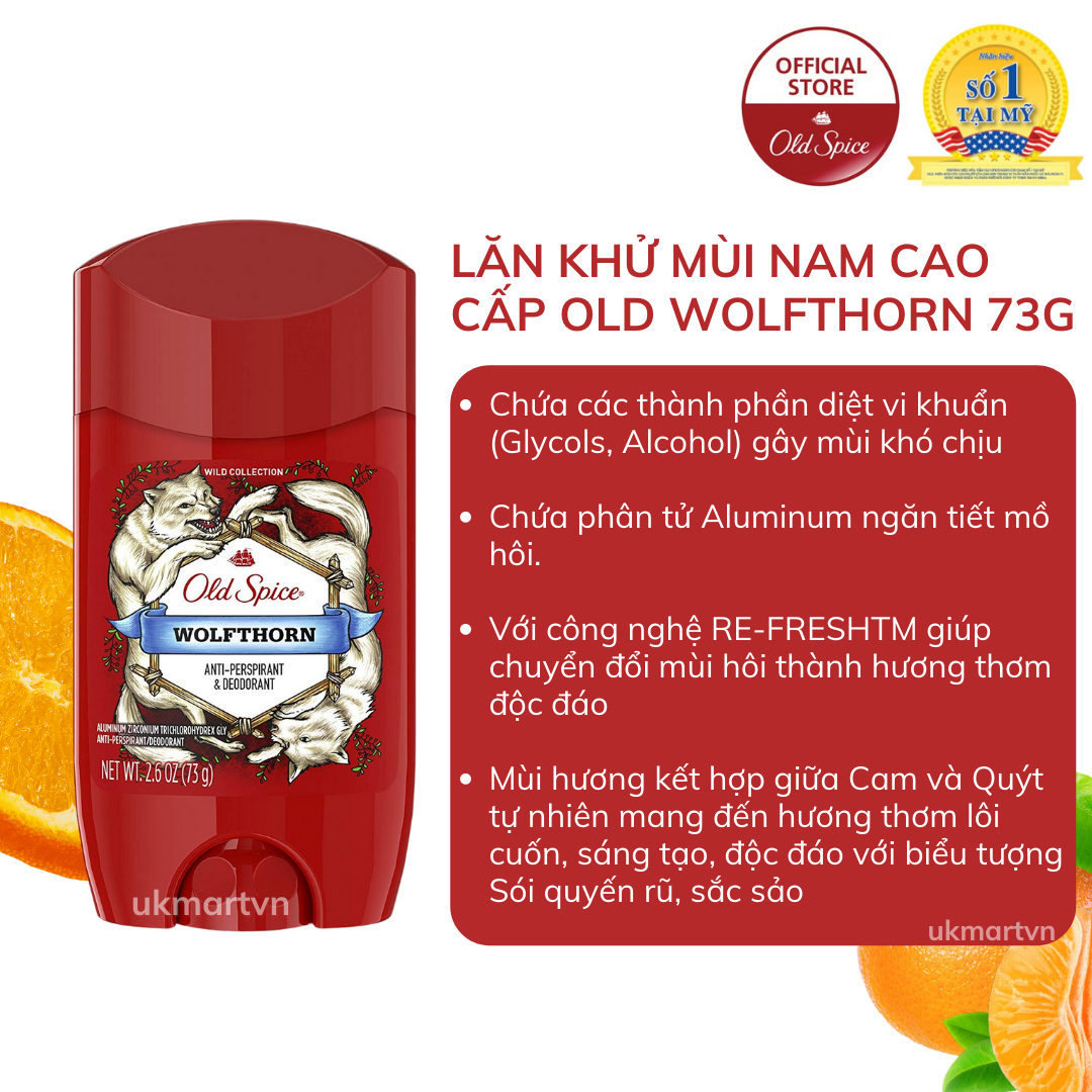 Sáp Khử Mùi Old Spice Ngăn Tiết Mồ Hôi Nhiều Mùi Hương Bearglove I Wolfthorn I Timber I Fiji 73g Chuẩn Chất Đàn Ông