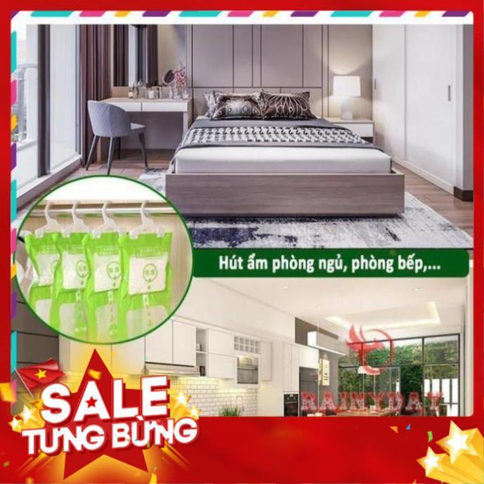 Túi hút ẩm gói hạt hút ẩm tủ quần áo, trong phòng kín chống mốc có móc treo đa năng .