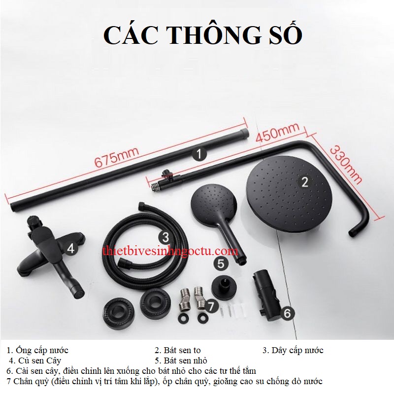 Sen Cây Điều Chỉnh Nhiệt Độ Nóng Lạnh Màu Đen GS2048D