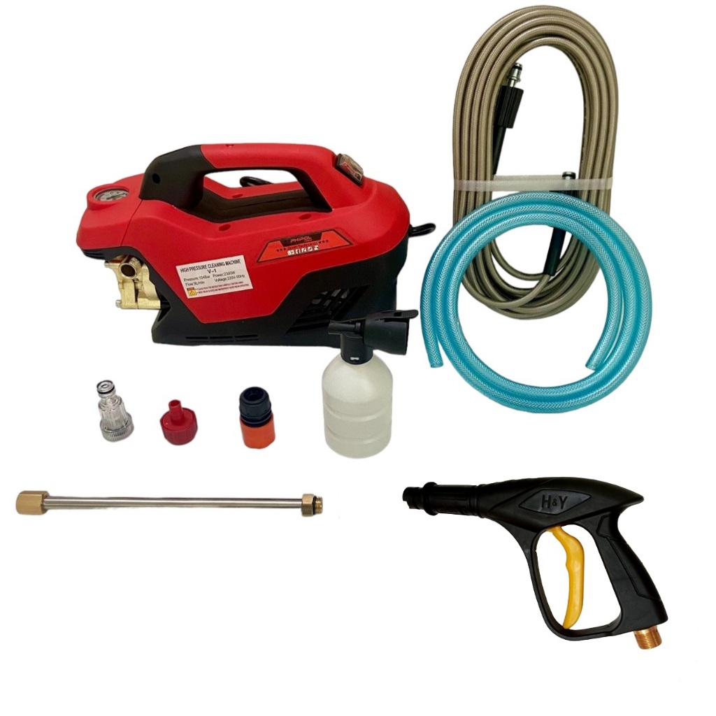 Máy rửa xe công suất 2300W PHIPOL TOOLS PH-QXJ06E tặng kèm nhiều phụ kiện kèm theo - Hàng Chính Hãng
