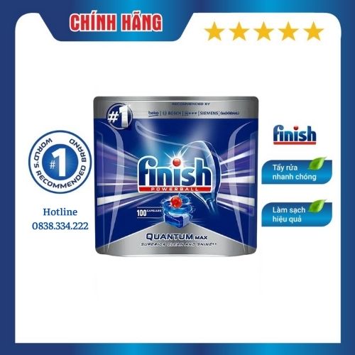Viên rửa bát Finish Quantum Max 100 viên 14 in 1