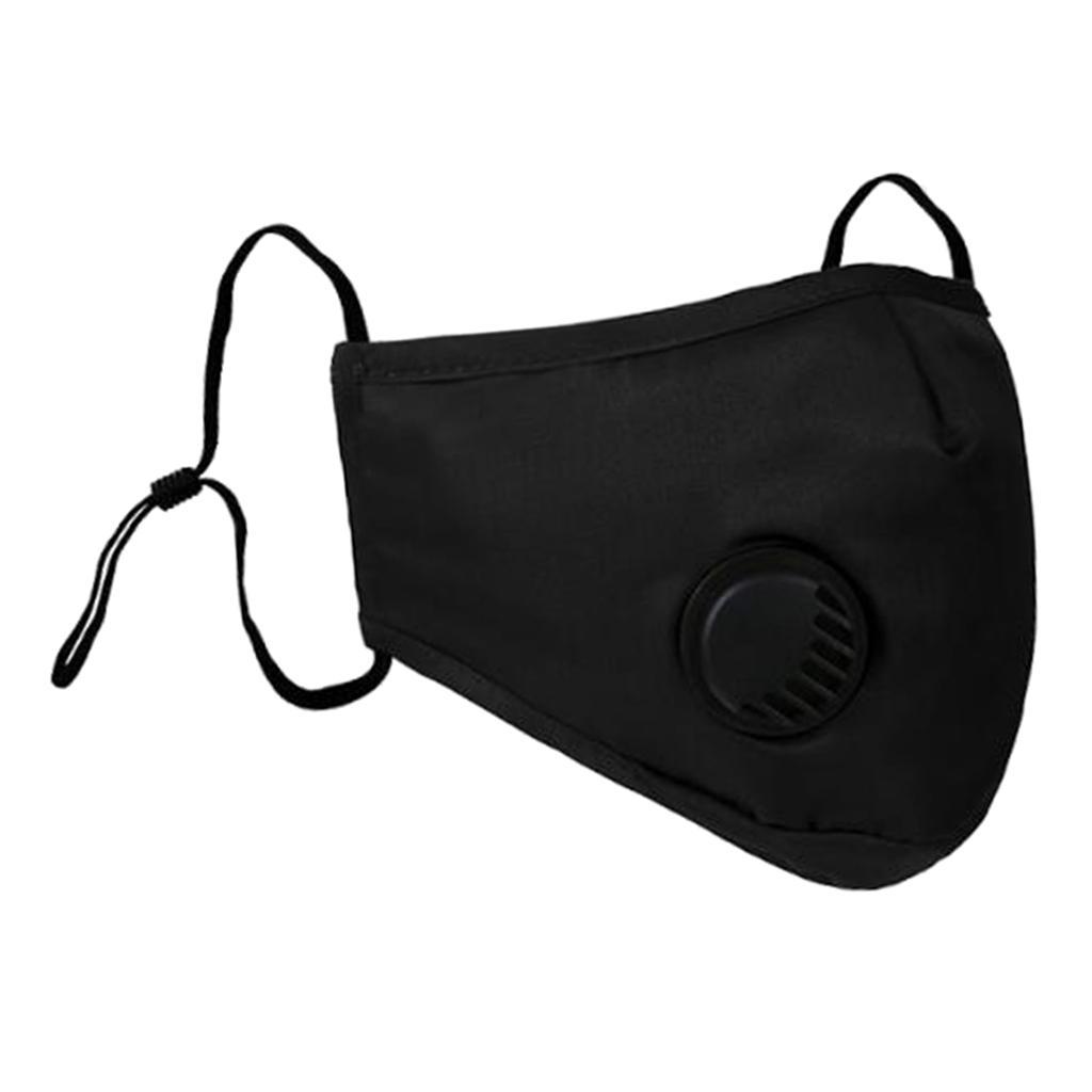Reusable Washable Cloth Face Mask With Air Valve PM2.5 Carbon Filter Face Cover