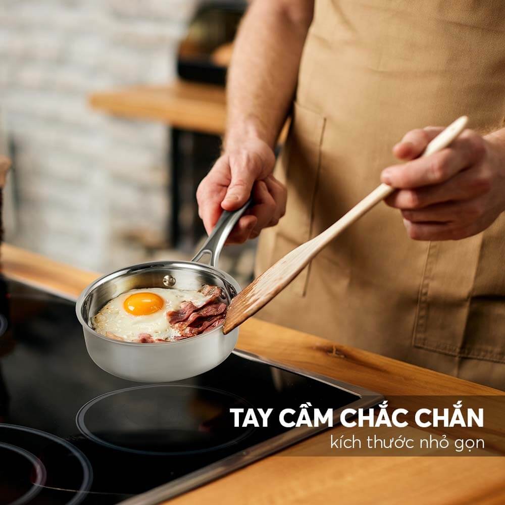 Chảo Nguyên Khối Sâu Lòng Inox 304 Elmich Trimax EL-3846 Nhiều Size,Hàng Chính Hãng, Đáy Từ -JoyMall