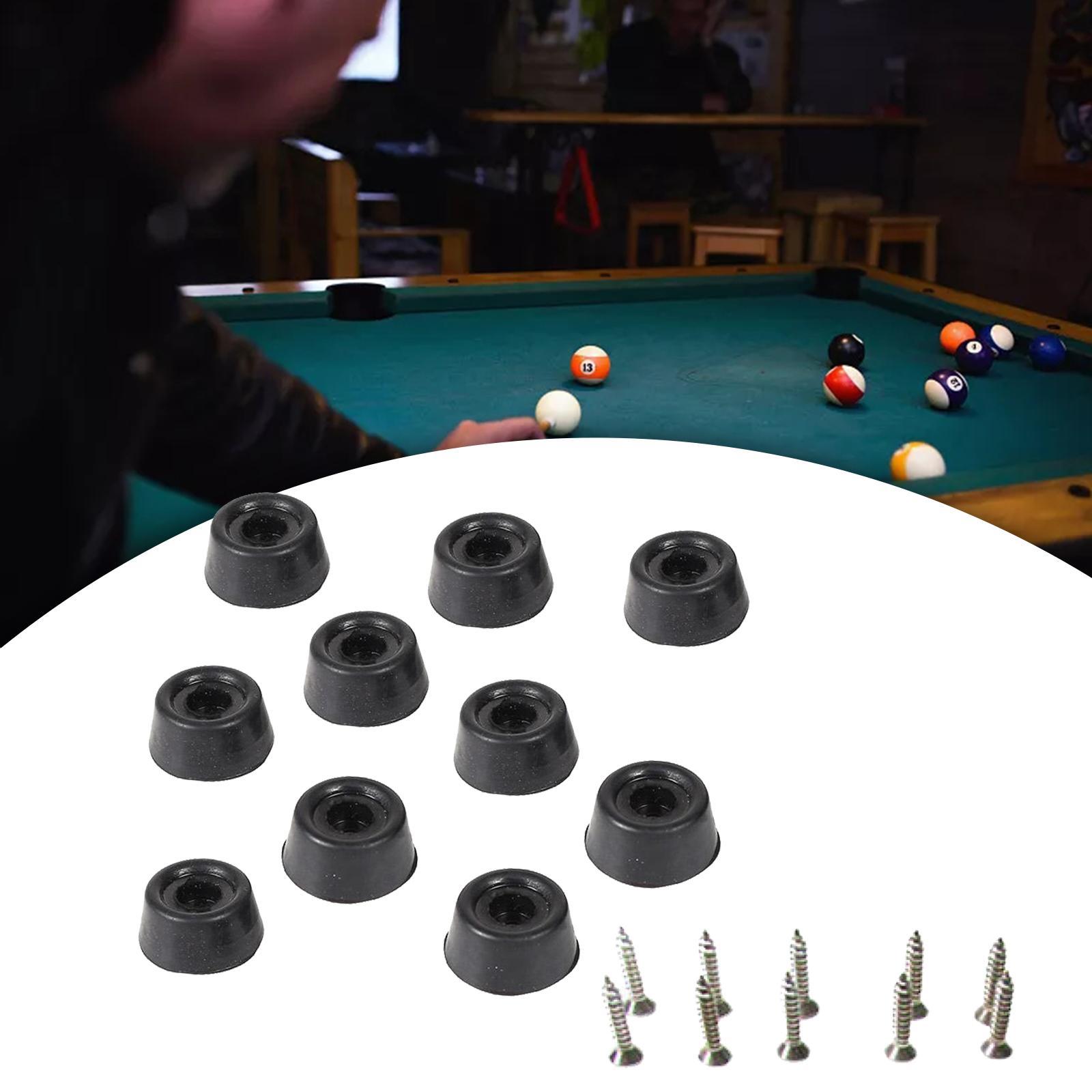 10pcs Billiard Cue Bottom Cover Billiard Cue Bottom Rubber Plug Protection Pad, Black