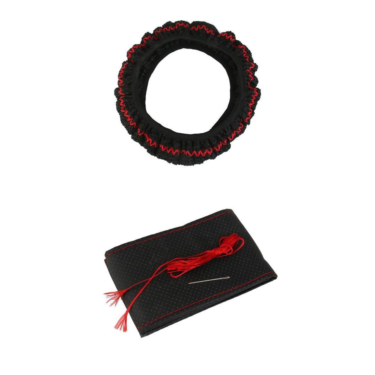 Non-slip  Car Steering Wheel  DIY PU Leather W +Thread