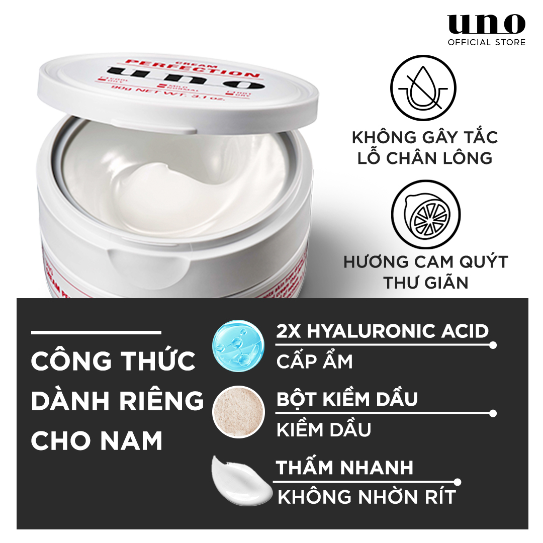 Bộ đôi kem dưỡng da cho nam ban ngày UNO UV Perfection Gel 80g và ban đêm Cream Perfection 90g