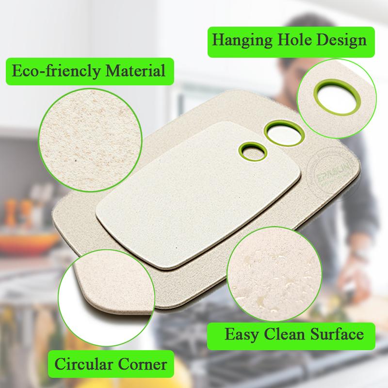 2 Cái/bộ Thớt Chống Trơn Trượt Khối Bàn Cắt Bộ Thân Thiện Với Môi Trường Rơm Lúa Mì Bếp Thịt Trái Cây Thực Phẩm Rau Ban dụng Cụ