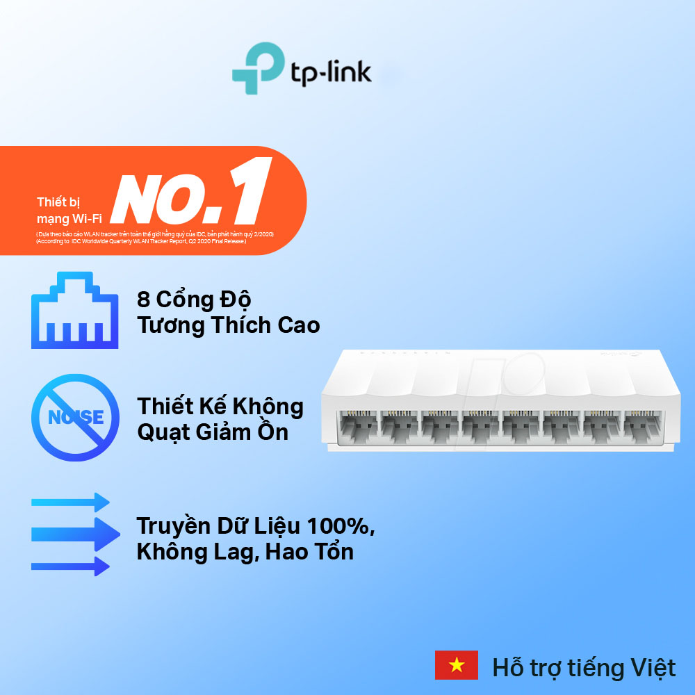 Bộ Chia Mạng Switch Để Bàn TP-Link LS1008 8 Cổng 10/100Mbps - Hàng Chính Hãng