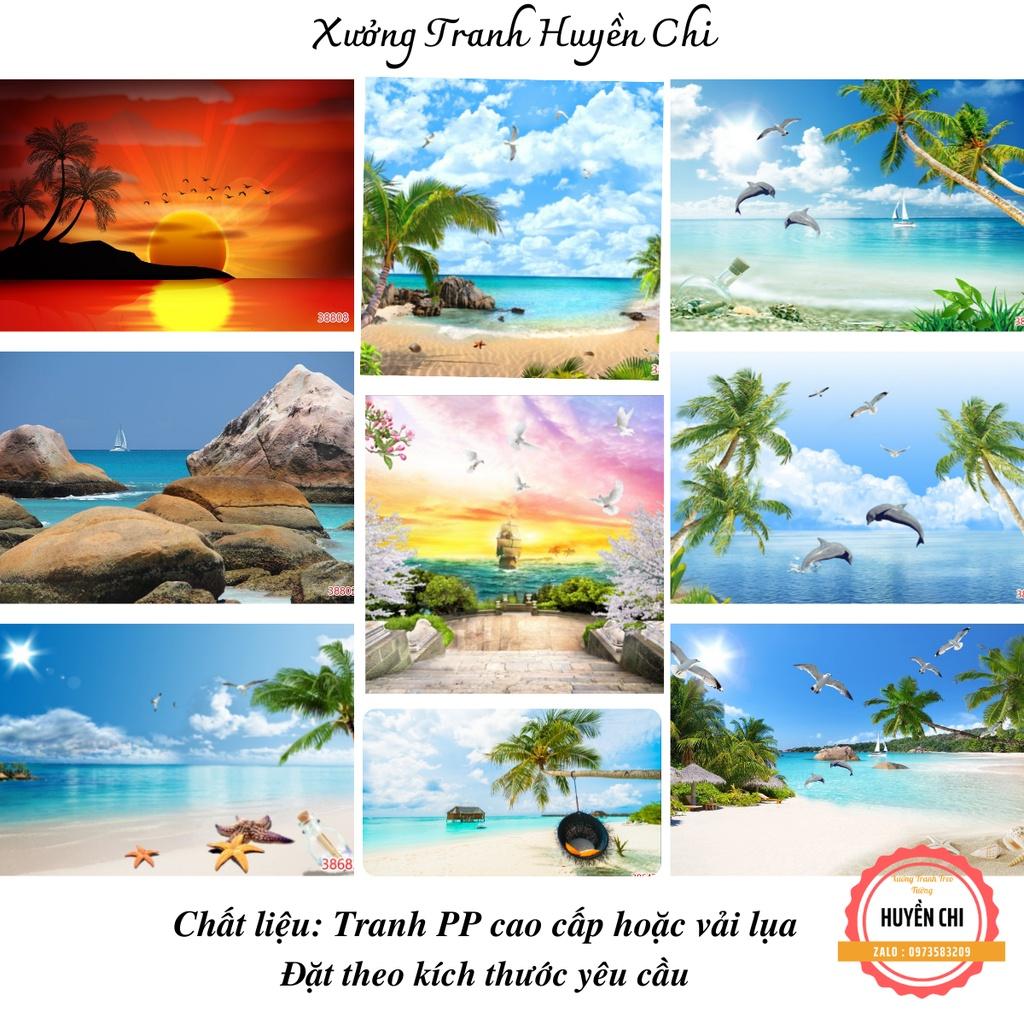 Tranh dán tường 3d trang trí phòng khách phòng ngủ,phong cảnh thiên nhiên- tranh Biển-Đặt theo kích thước yêu cầu