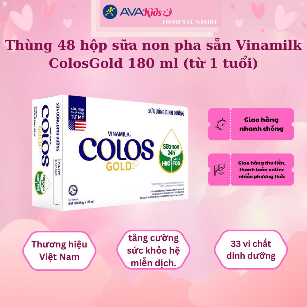 Thùng 48 hộp sữa non pha sẵn Vinamilk ColosGold 180 ml (từ 1 tuổi)