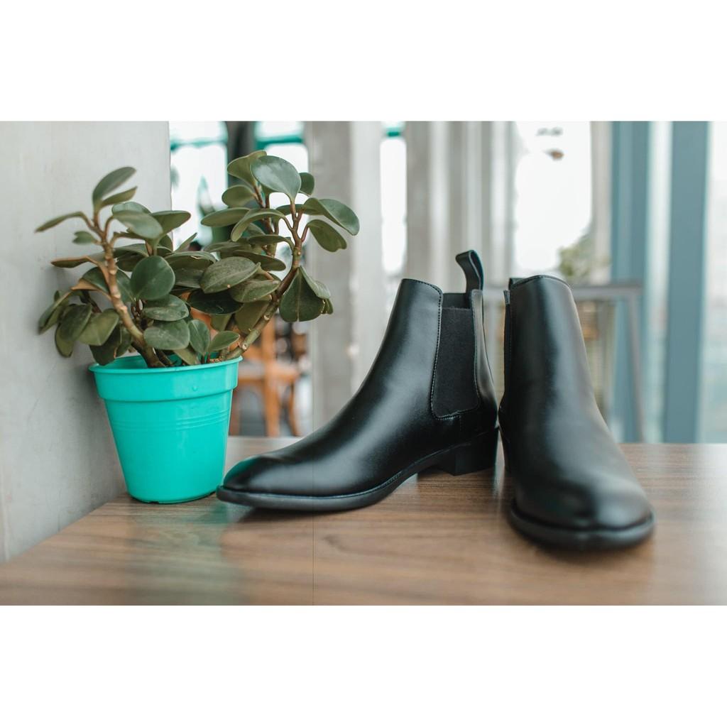 Chelsea Boots Nam Da Mờ Đế 4cm