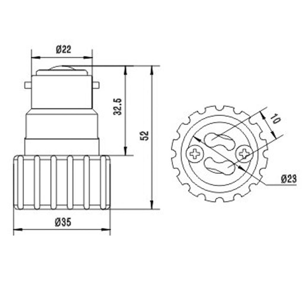 LED Halogen CFL Bulb Lamp Adapter B22-GU10 Bayonet