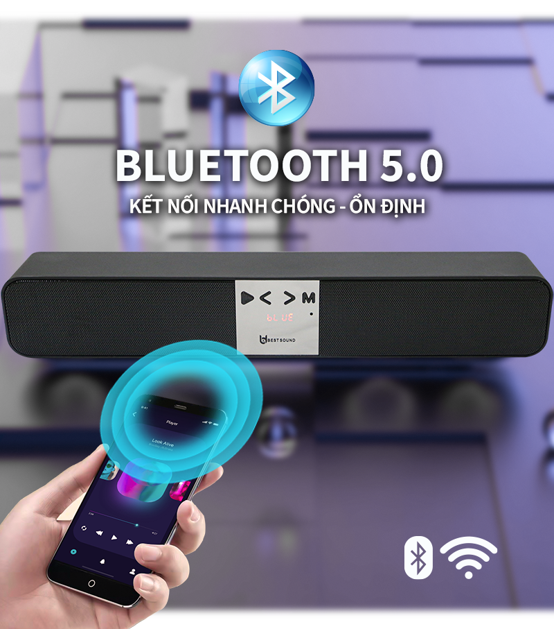 Loa vi tính Bestsound BD-510 gồm 2 loa 45mm, kết nối Jack 2.5mm, USB, Bluetooth, U disk, TF card, AUX - Hàng chính hãng