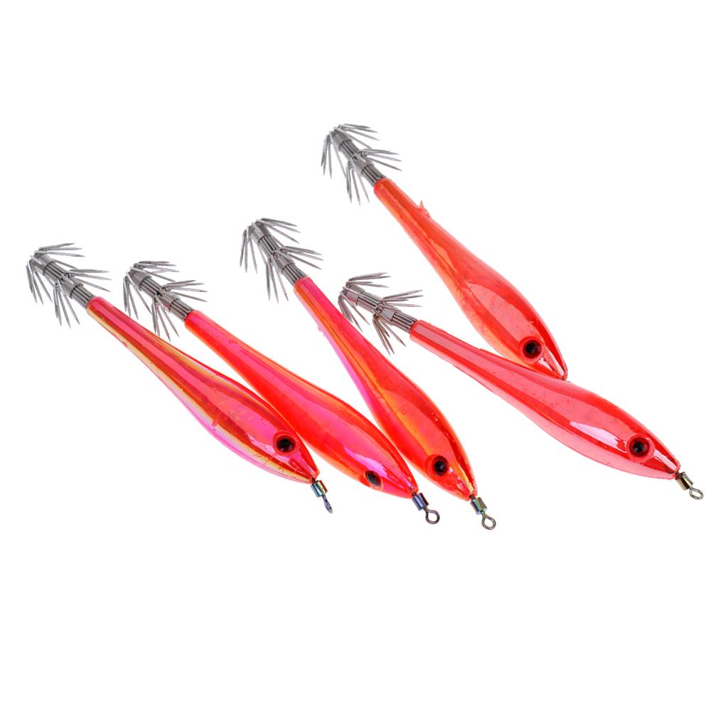 10pcs Squid Lure Jig Hook Lure Hard Plastic Baits Glow in Dark Fishing Tool