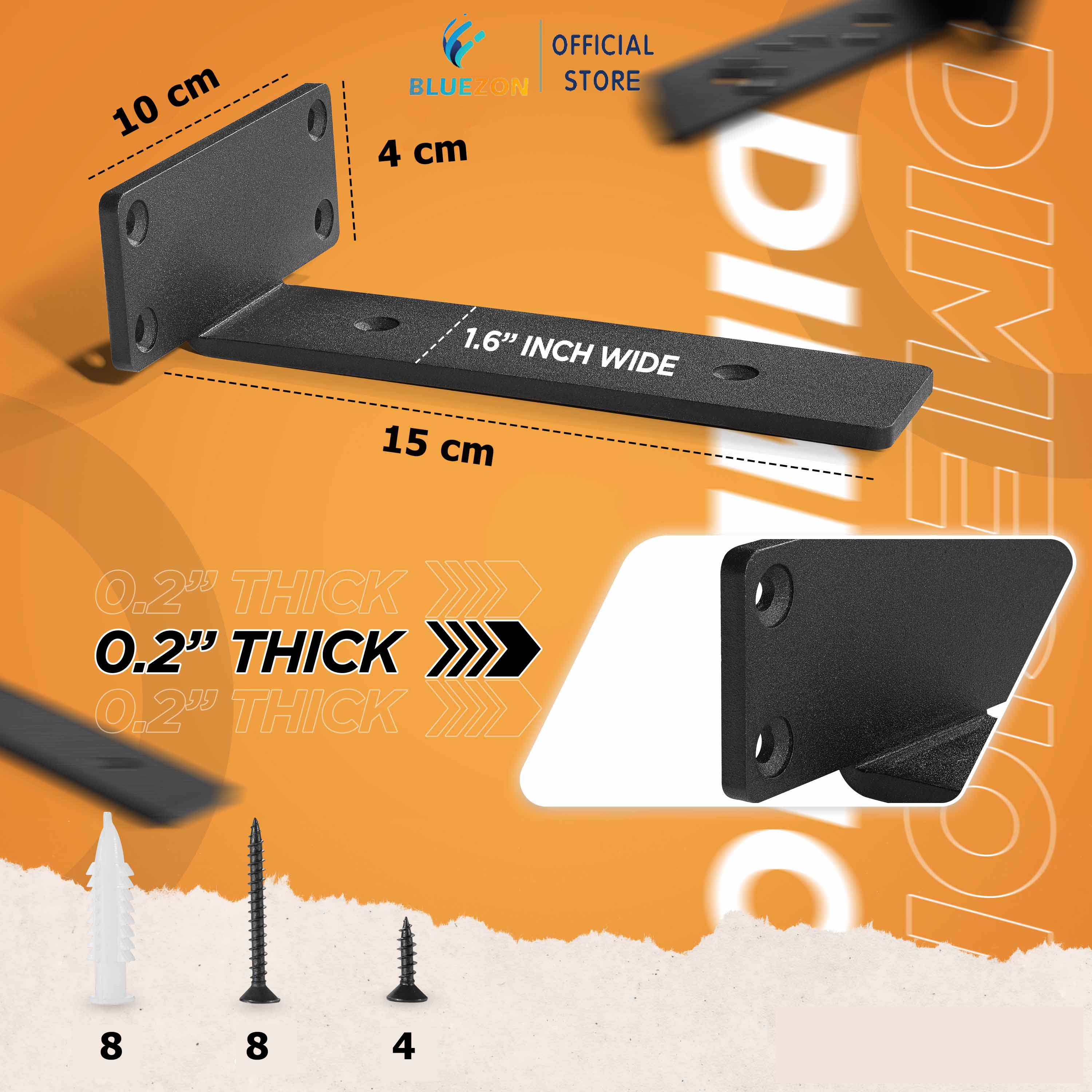 Bộ 2 giá đỡ kệ dấu chân chữ T, pát sắt đỡ kệ gỗ treo tường, decor trang trí