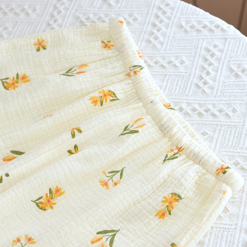 Bộ Pijama, Đồ Bộ Mặc Nhà Áo Cộc Quần Dài Chất Liệu Xô Muslin  M2 Cao Cấp
