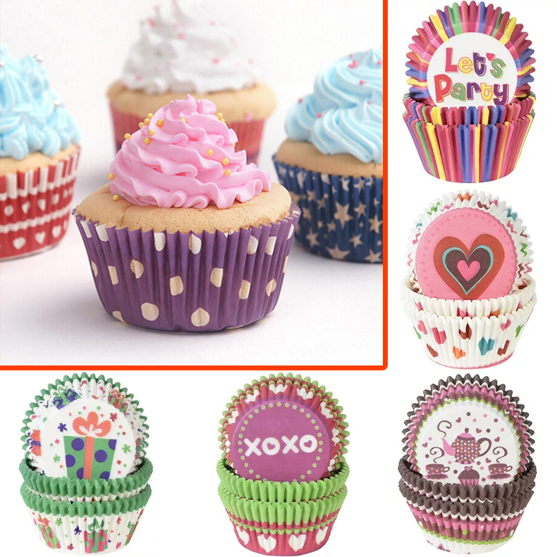 100 Khuôn Giấy Lót KETILO Giấy Mềm Cao 3cm Lót Cupcake, Bánh Hấp, Bánh Nướng Nhiều Màu, Hình-CHÍNH HÃNG( Giao Ngẫu Nhiên) CC1