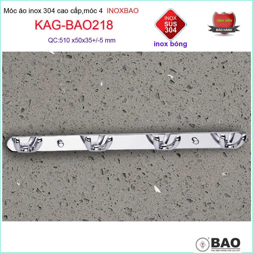 Móc Inox Bảo KAG-BAO218, móc áo phòng tắm SUS304 đúc đặc sang trọng thiết kế tin tế đến từng chi tiết