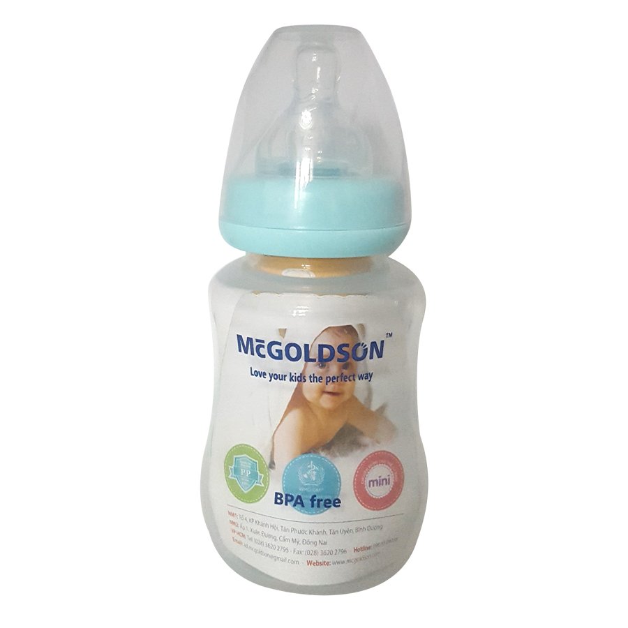 Bình Sữa PP Cổ Hẹp Mcgoldson PP - CH150B (150ml) - Xanh Dương