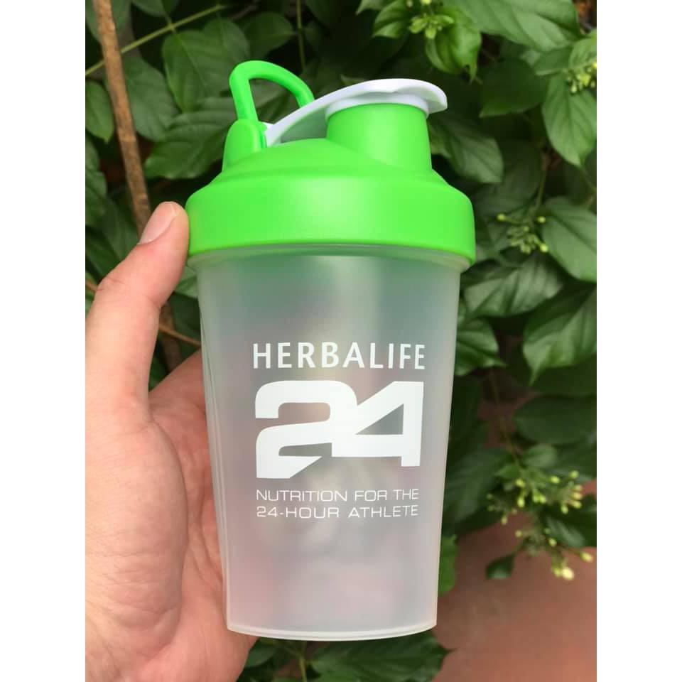 Bình lắc Shake, Herrrbalife, 400ml, logo 24h, có quai cầm, kèm lò xo