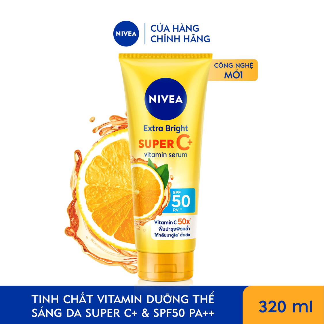 Serum Dưỡng Thể &amp; Chống Nắng SPF50 PA+++ NIVEA Vitamin Super C+ (180 ml) - 98449