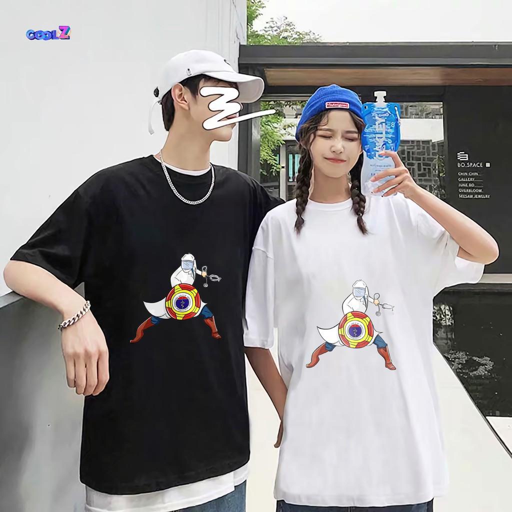 Áo thun tay lỡ. Hoạt hình chống dịch Super. CoolZ phông Unisex nam nữ Cotton oversize form rộng CZ251