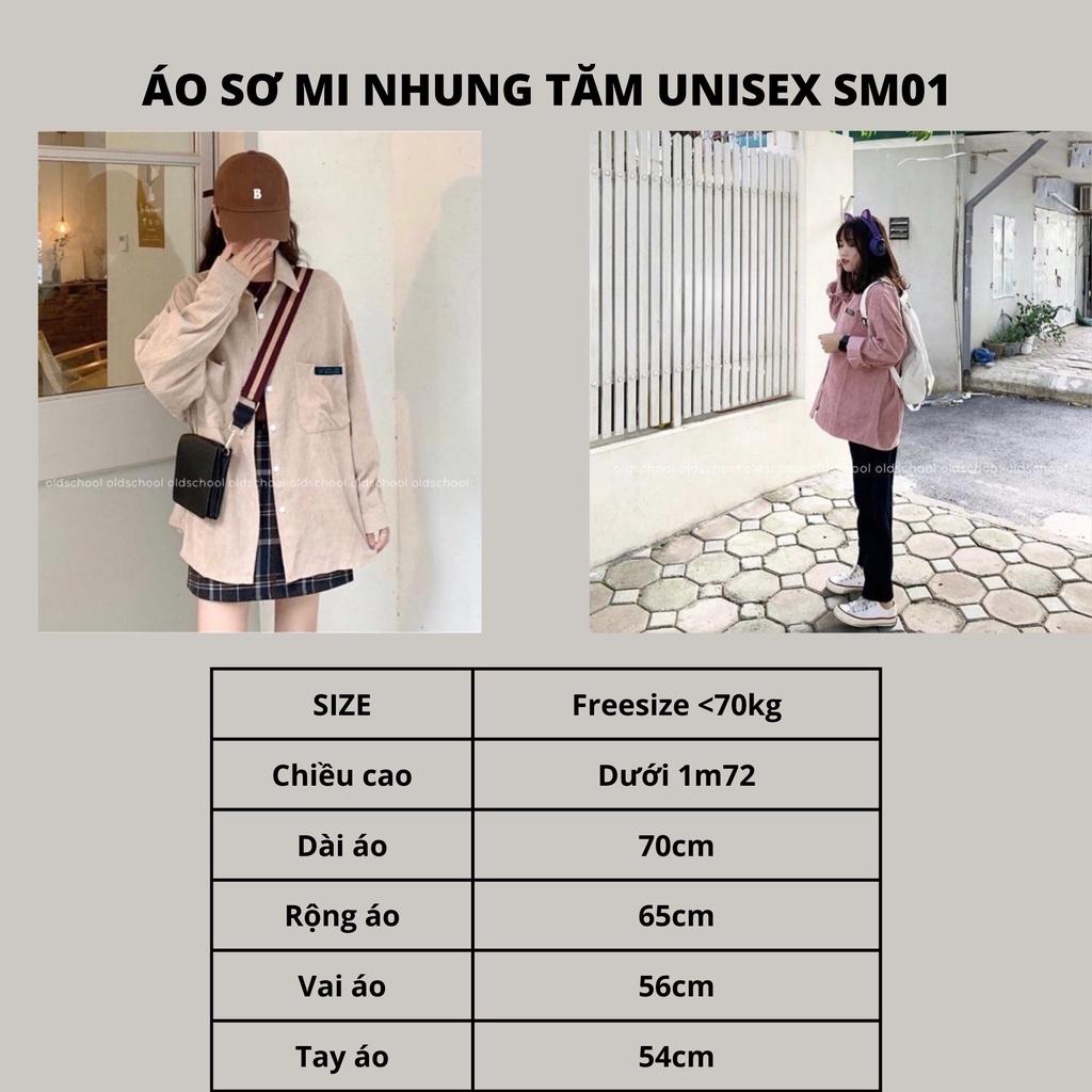 Sơ Mi Nhung Tăm Form Rộng Freesize, Áo khoác nhung tăm nhiều màu SM001