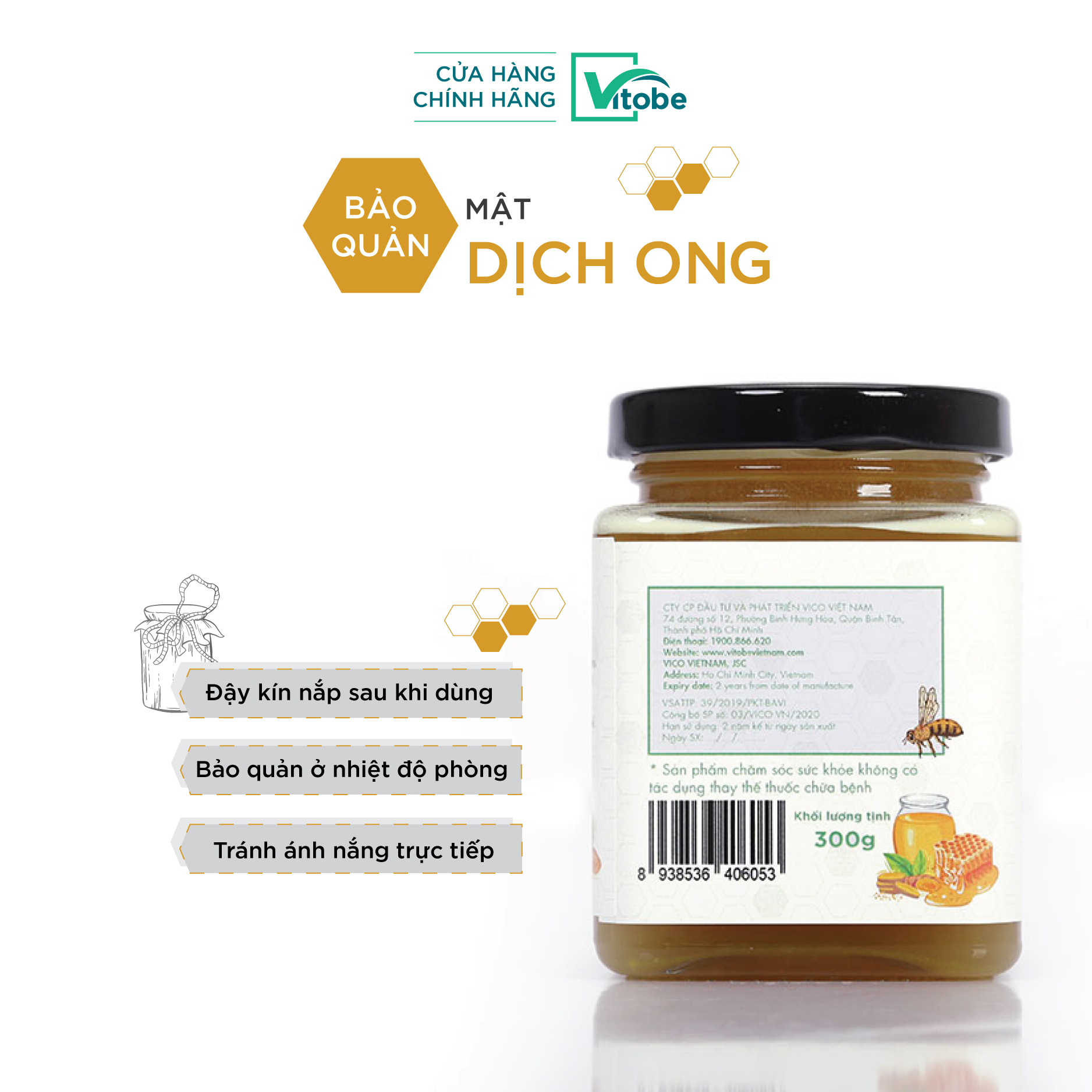 Mật Dịch Ong Vitobe - Mật ong nghệ sữa chúa - chuyên dùng cho dạ dày -