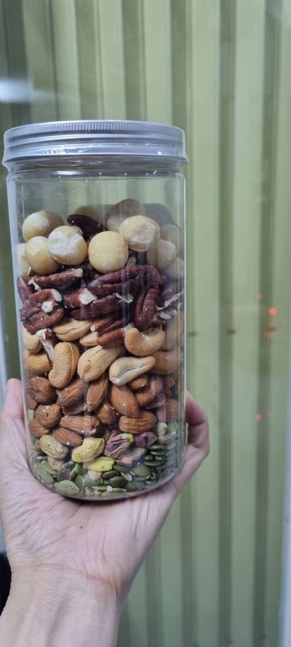 Mixed Nuts 6 loại hạt dinh dưỡng macca, hạt điều, hồ đào, hạnh nhân, hạt dẻ cười và bí xanh đã tách vỏ