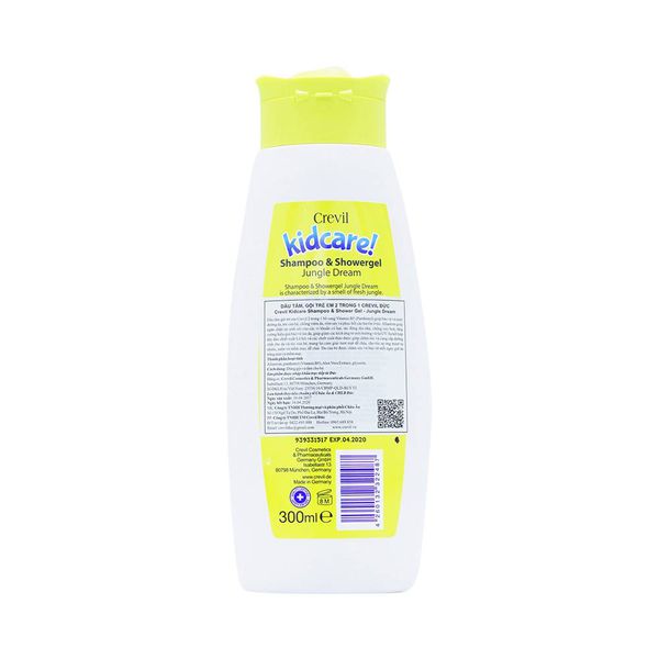 (300ml) Kid care Shampoo &amp; Shower Gel Crevil - Gel tắm gội cao cấp 2 trong 1 cho trẻ em